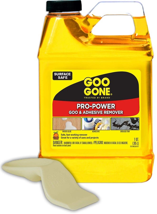 Goo Gone Pro-Power - 32 Ounce & Sticker Lifter - Professional Strength Adhesive Remover, Removes Stickers, Tape, Grease and More - Image 1